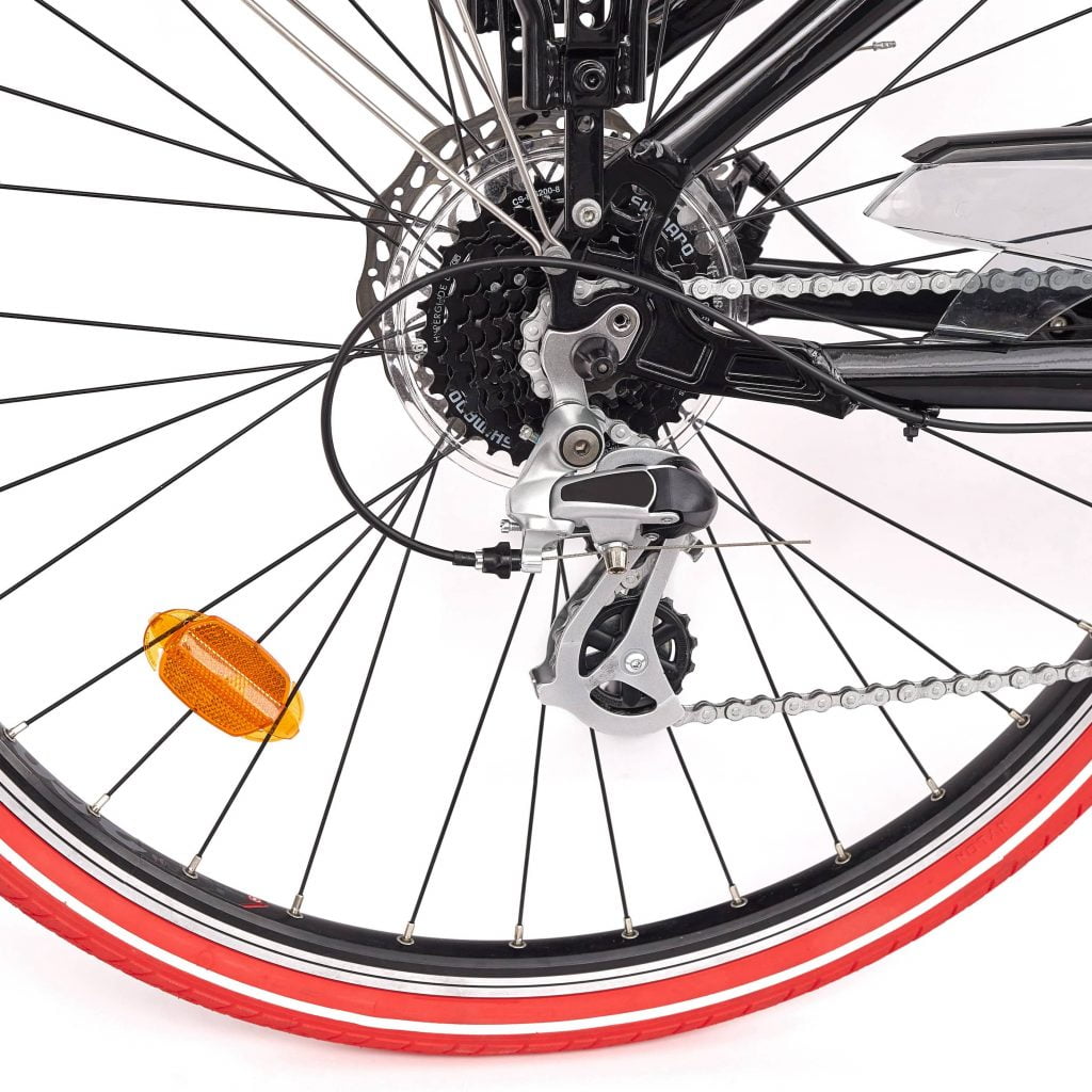 Derailleur + Roue vélos électrique roues rouges